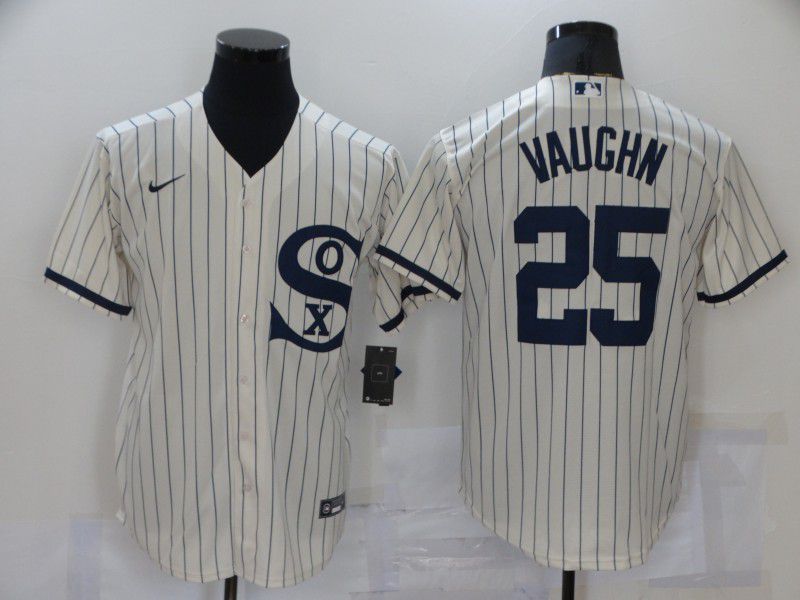 Men Chicago White Sox #25 Vaughn Cream stripe Dream version Game Nike 2021 MLB Jerseys->customized mlb jersey->Custom Jersey